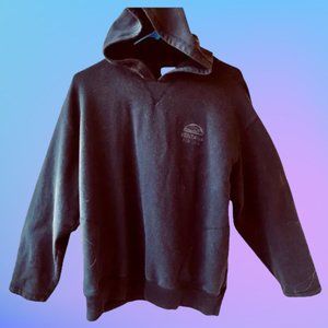 Big Sur Ventana CA Black Hoodie Sweatshirt Side Pockets Made in USA Womens